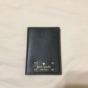 Kate Spade Black Leather Passport Holder
